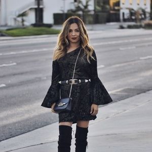 One shoulder laundry by Shelli velvet dress